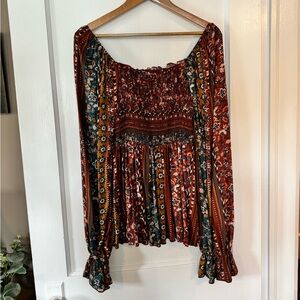 NWT Haptics by Holly Harper Balloon Sleeve Floral Blouse